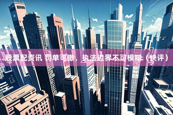 股票配资讯 罚单可撤，执法边界不可模糊（快评）
